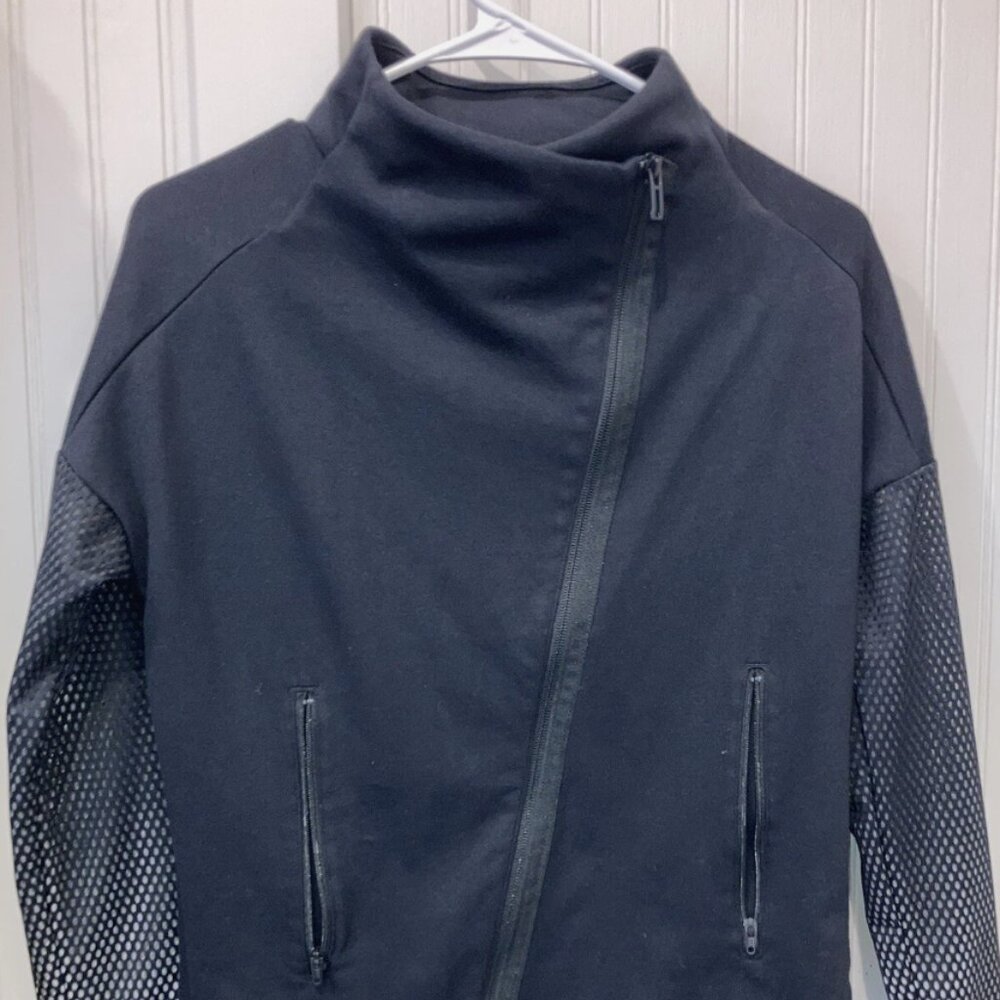 Adidas Jacket Womens Small Black Cotton Pockets Long Sleeve Pockets Side Zipper
